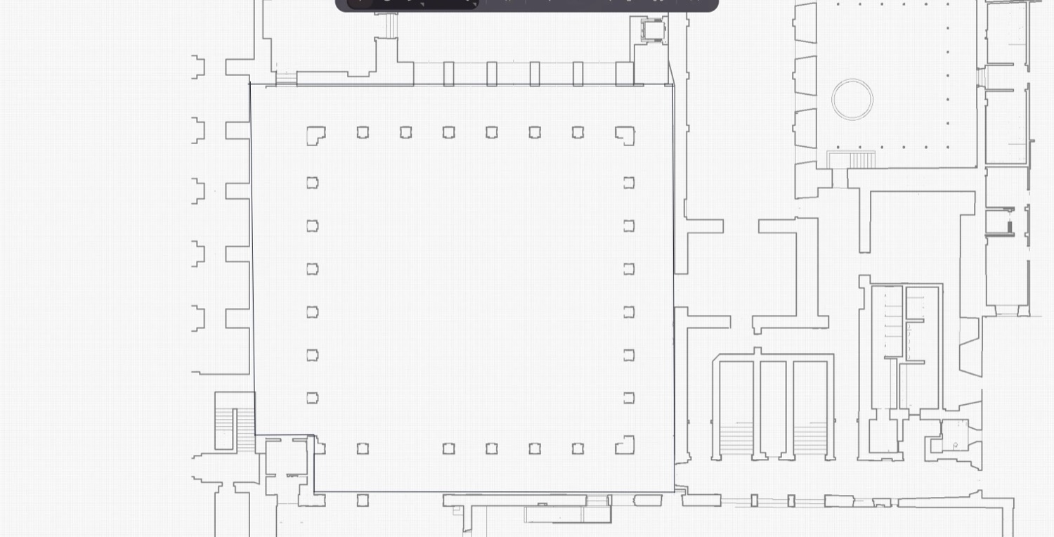 The venue's scaled floor plan, pre-loaded on the claimed page and ready to design on